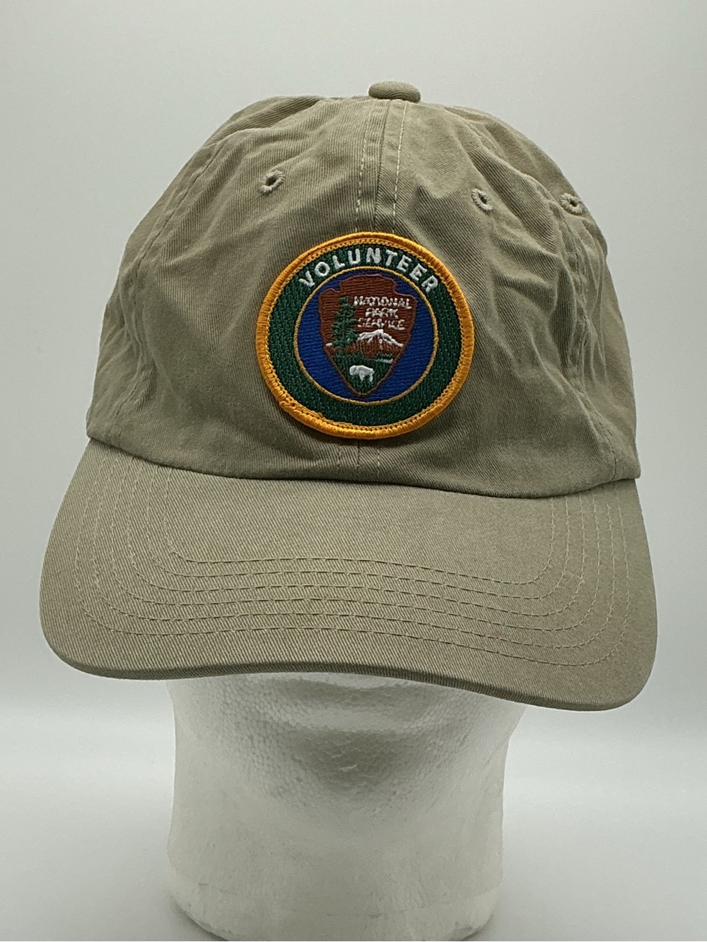 National Park Service Volunteer patch hat khaki strap back buffalo logo cap